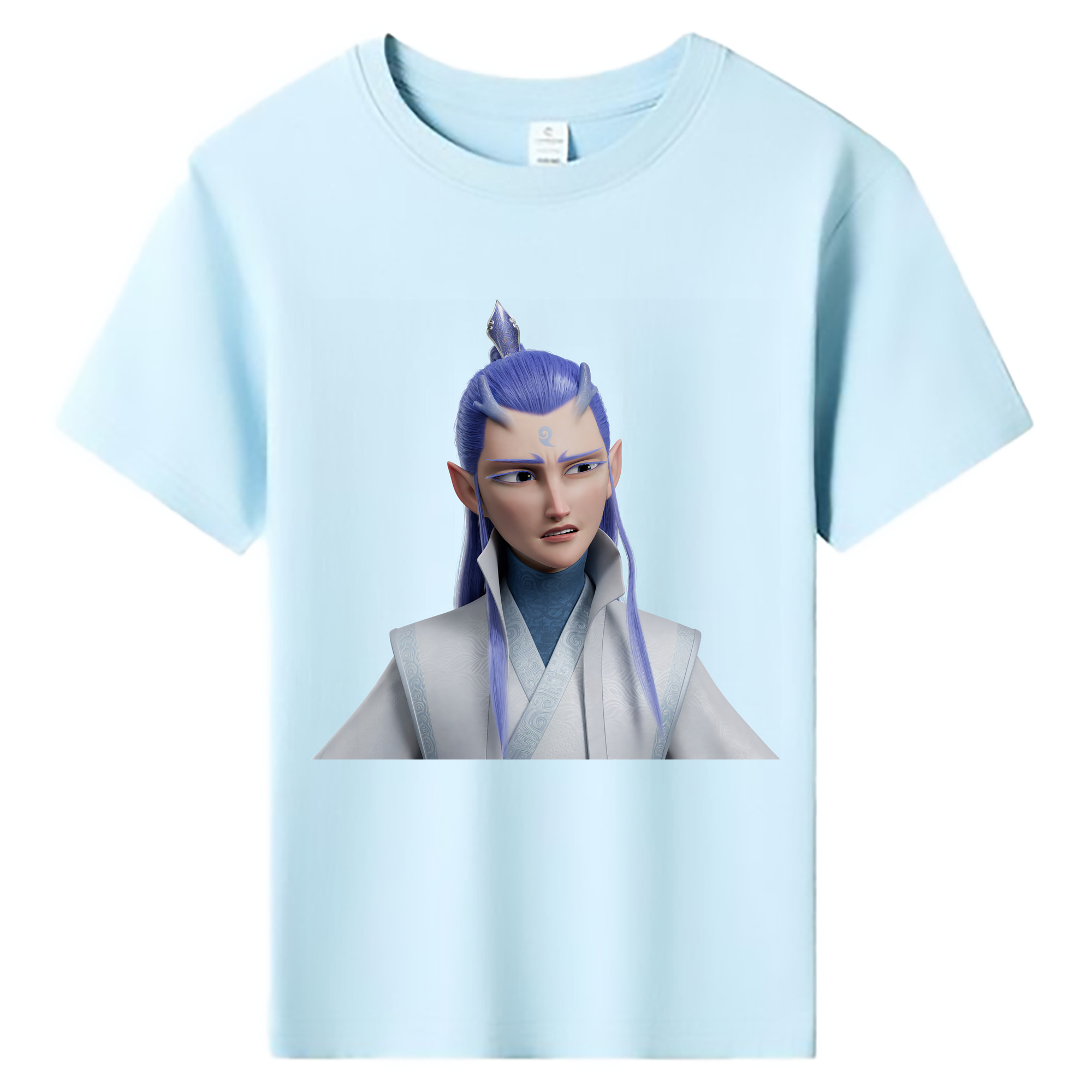 （画像用） Ne Zha 2 ナタ 魔童の大暴れ 綿100％キッズTシャツ（フロントプリント）